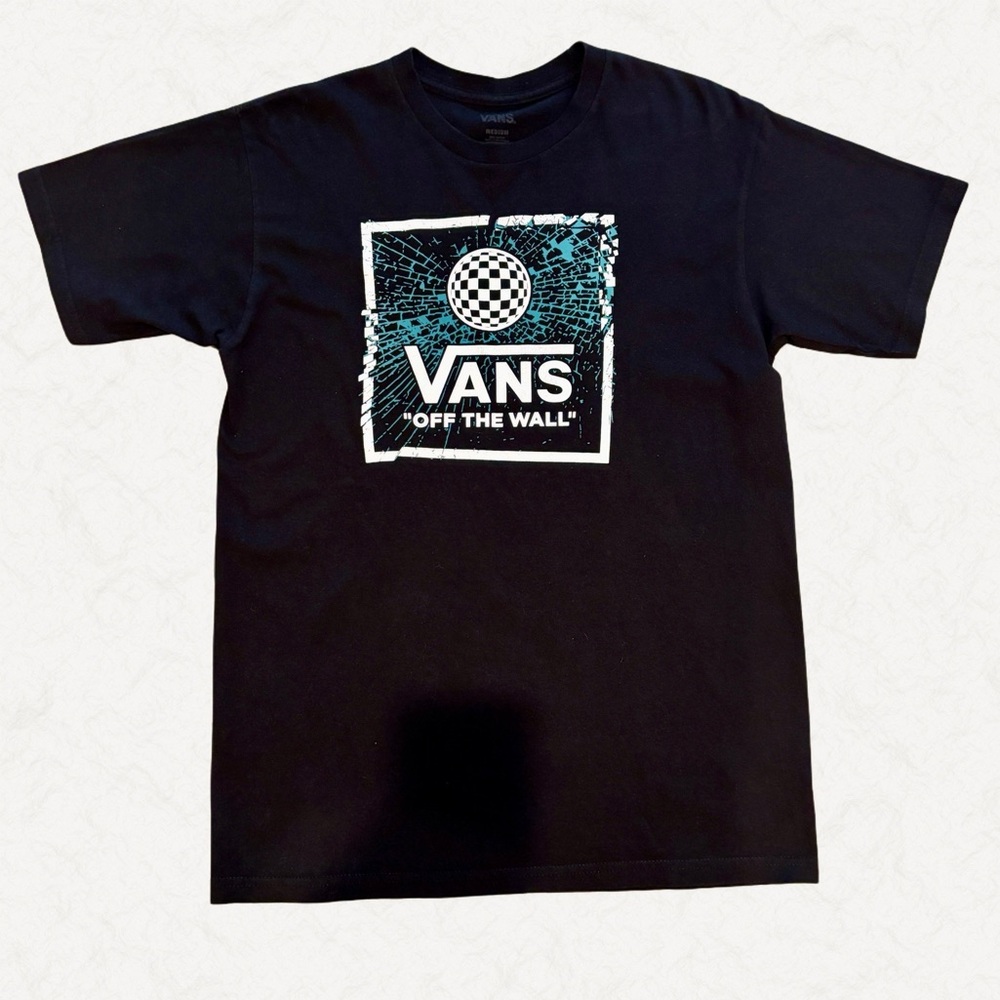 Vans Off The Wall Checkerboard Graphic Tee Black Medium Skate Streetwear